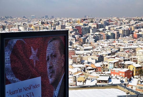 Recep Tayyip Erdoğan, President of Turkey, on a billboard in Istanbul. Photo: Vladimir Varfolomeev / Flickr