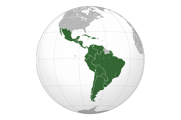 Mapa de América Latina. Mapa: Wikimedia Commons (CC BY-SA)