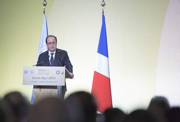 François Hollande, Presidente de Francia, el pasado mes de diciembre en la Cumbre del Clima COP21 en París. Foto: UN Climate Change (CC BY)