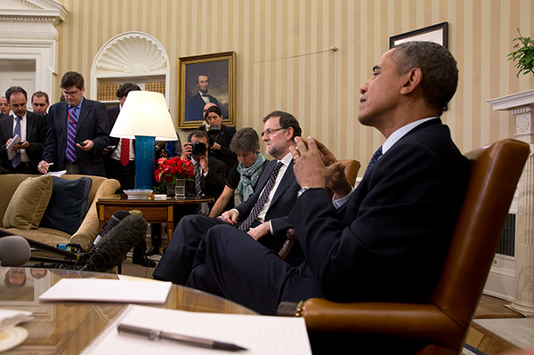 Mariano Rajoy y Barack Obama se reúnen en el despacho oval en enero de 2014. Foto: Gobierno de España (CC BY-NC-ND 2.0)