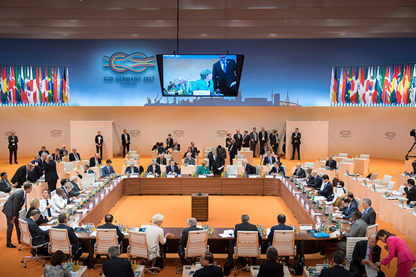 3ª reunión de trabajo en la cumbre del G20, el pasado 8 de julio en Hamburgo. Foto: Bundesregierung/Bergmann