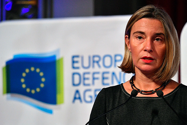 Federica Mogherini last November at the European Defence Agency’s Annual Conference. Photo: European External Action Service (CC BY-NC 2.0)