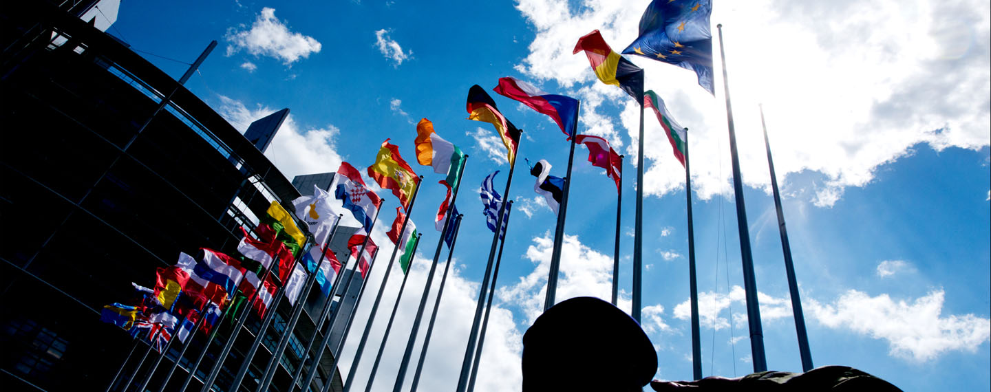 La defensa europea no debería ser la víctima del “gran cierre”. Banderas de los Estados miembros de la UE en Estrasburgo. Foto: © European Union 2014 - European Parliament (CC BY-NC-ND 2.0)