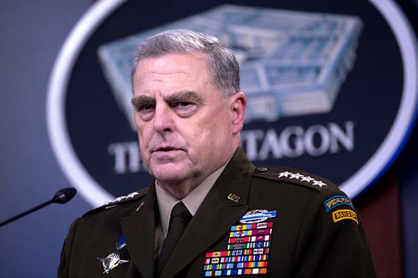 General del ejército Mark A. Milley, informa a los medios de comunicación sobre Afganistán, Pentágono, Washington, D.C., el 18 de agosto de 2021. Foto: Lisa Ferdinando (CC BY 2.0)