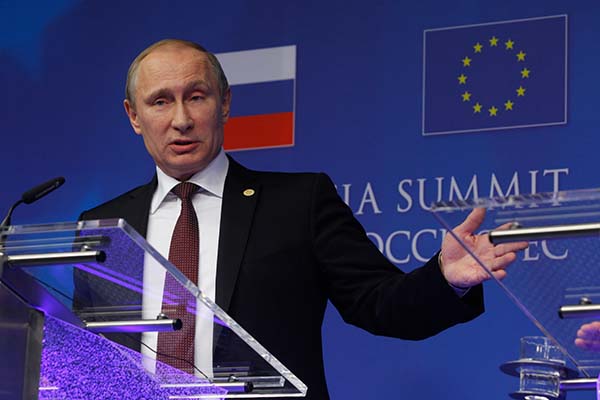 Vladimir Putin en la Cumbre UE-Rusia, Bruselas. Foto: Etienne Ansotte. European Union, 2014.