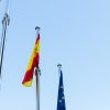 Banderas de España y la UE. Foto: Arturo Rey (@arturorey)