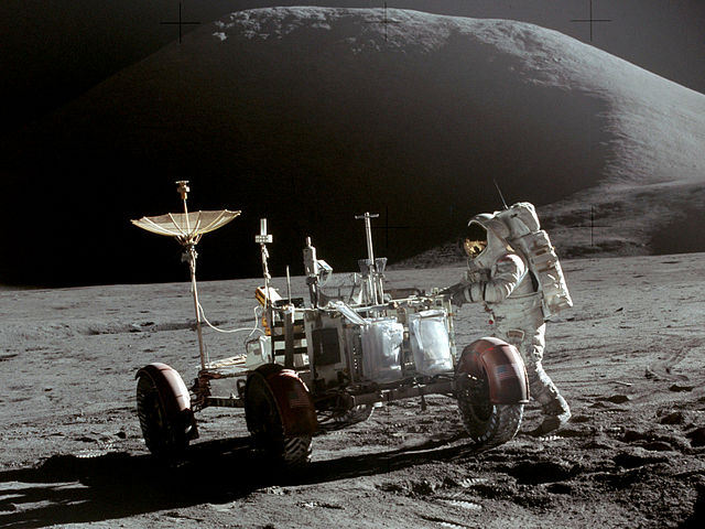 Rover lunar de la misión Apolo 15. Foto: NASA/David Scott (Dominio público)