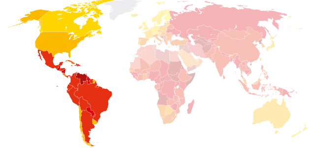 Índice de la Percepción de la Corrupción 2015 en las Américas. Fuente: Blog Space for Transparency - Transparency International. Blog Elcano