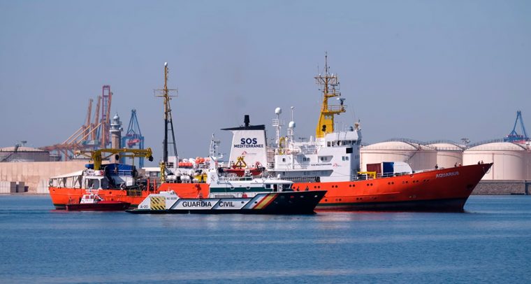 El buque Aquarius en el puerto de Valencia. Foto: SOS Méditerranée. Blog Elcano