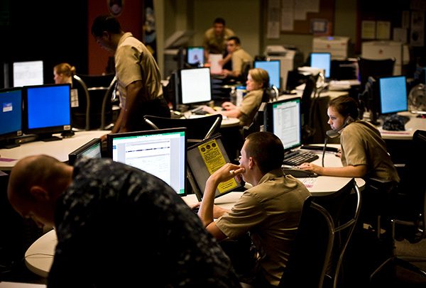 Comando de Operaciones de Ciberdefensa de la Marina de EEUU en Virginia en 2010, poco después de su formación. Foto: Defense.gov