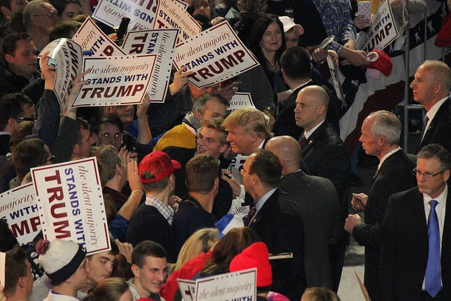 Donald Trump's campaing in Muscatine, Iowa (24/1/2016). Photo: Evan Guest / Flickr. Creative Commons License Attribution. Elcano Blog