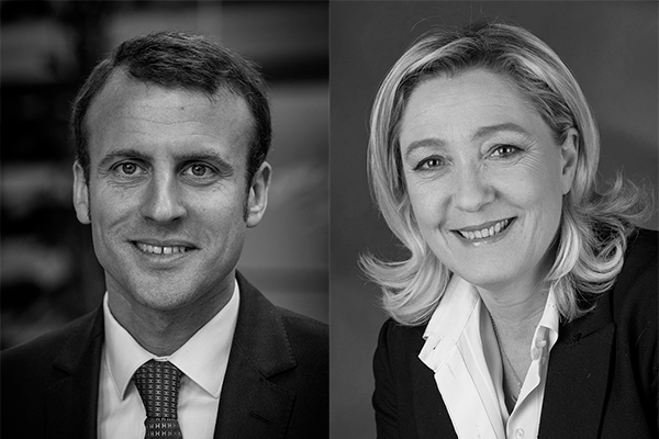 Elecciones en Francia. Emmanuel Macron y Marine Le Pen. Fotos: Claude Truong-Ngoc / Wikimedia Commons (CC BY-SA 3.0) y AG Gymnasium Melle / Wikimedia Commons (CC BY-SA 3.0). Blog Elcano