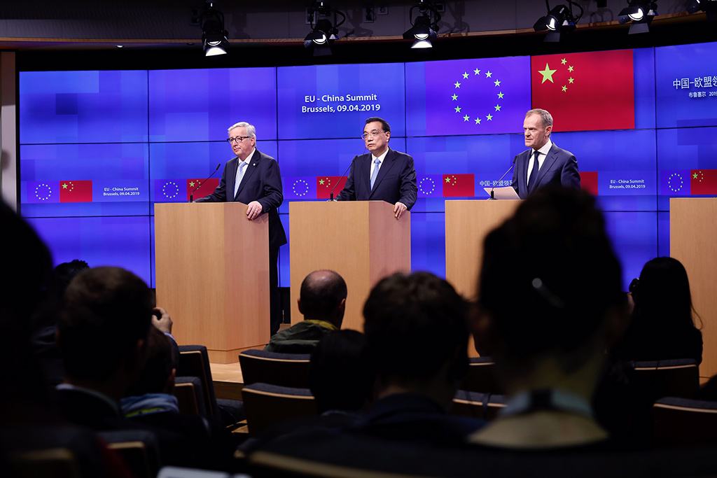 Press conference by Jean-Claude Juncker (President of the European Commission), Li Keqiang (Prime Minister of China) y Donald Tusk (President of the European Council) at the EU-Summit (2019). Photo: ©European Union. Elcano Blog