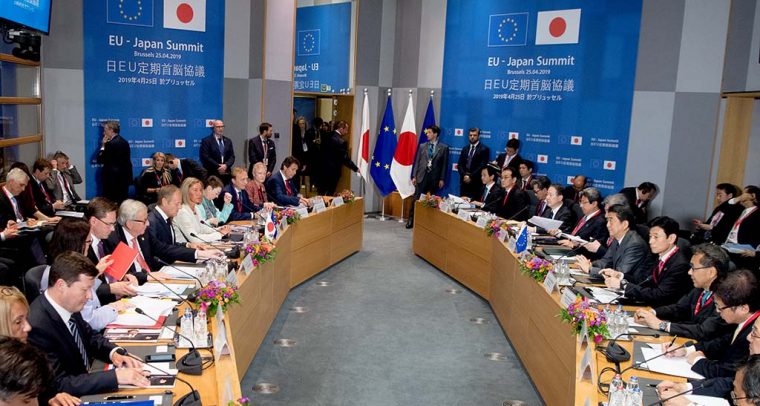 EU-Japan EPA and SPA: more than a partnership, a necessary turning point for both. General view of the EU-Japan Summit held in April 2019. Photo: Etienne Ansotte / © European Union, 2019 - Source: EC - Audiovisual Service.