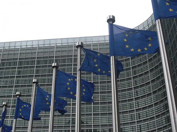 European Commission flags. Photo by Sébastien Bertrand