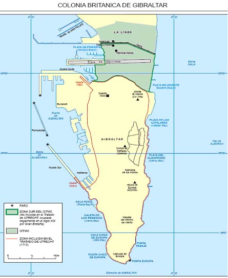 Figura 2. Mapa oficial del MAEC (2008): el istmo y la verja