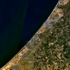 La franja de Gaza (Palestina) desde el espacio. Foto: NASA/NASA World Wind screenshot (Wikimedia Commons / Dominio público). Blog Elcano
