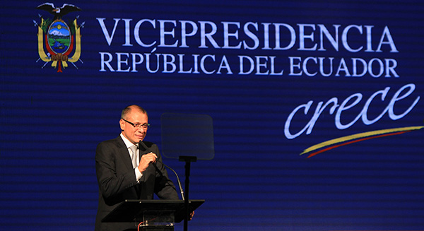 Jorge Glas, vicepresidente de Ecuador, en 2015. Foto: Agencia de noticias Andes (CC BY-SA 2.0)