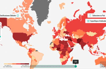 Mapa del impacto del terrorismo. Fuente: Índice de Terrorismo Global 2018, Institute for Economics and Peace. Blog Elcano