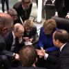 Vladimir Putin, Angela Merkel, Emmanuel Macron (sentado, de espaldas) y Abdelfatah al-Sisi en la Conferencia Internacional sobre el conflicto libio en Berlín (19/1/2020). Foto: Kremlin.ru (CC BY 4.0). Blog Elcano