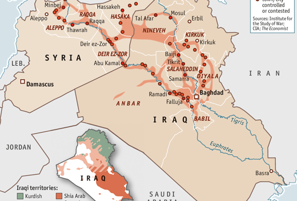 Daily chart: State of Terror (The Economist). Iraq-Syria. Blog Elcano