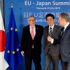 Jean-Claude Juncker (President of the EC), Donald Tusk (President of the European Council) and Shinzō Abe (Japanese Prime Minister) at the EU-Japan Summit 2019 . Photo: Etienne Ansotte / EC - Audiovisual Service, ©European Union, 2020