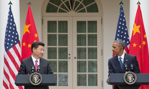 Xi Jinping y Barack Obama en una rueda de prensa conjunta en la Casa Blanca. Foto: © REUTERS/Gary Cameron.