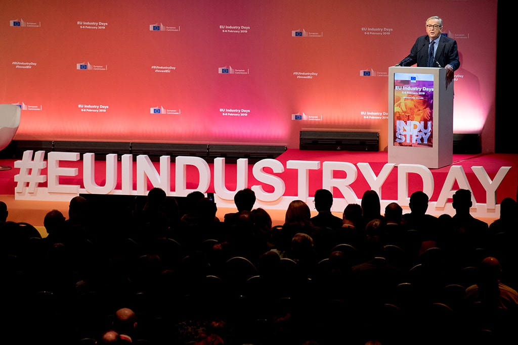 Jean-Claude Juncker en la 3ª edición de los European Industry Days, la conferencia anual de la CE sobre política industrial (5/2/2019). Foto: Etienne Ansotte, EC-Audiovisual Service, © European Union, 2019. Blog Elcano