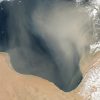 Tormenta de arena frente a Libia. Foto: Jeff Schmaltz / NASA