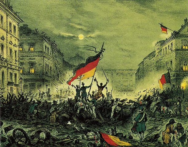 La buena Realpolitik. Imágen icónica de la revolución de 1848 en Berlín. Autor desconocido. Imagen vía Wikimedia Commons. Dominio público. Blog Elcano