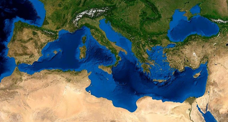Por una narrativa energética euro-mediterránea alineada con el Pacto Verde. Imagen satélite del mar Mediterráneo. Foto: NASA (Dominio público). Blog Elcano