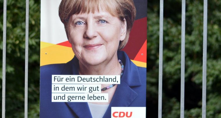 Merkel pays a high price for her fourth term. Campaign poster of Angela Merkel.