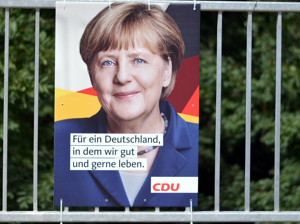 Merkel paga un alto precio por su cuarto mandato. Cartel de campaña de Angela Merkel.