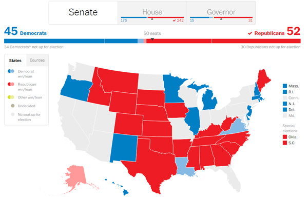 Midterms elections results 2014 - The Washington Post. Blog Elcano