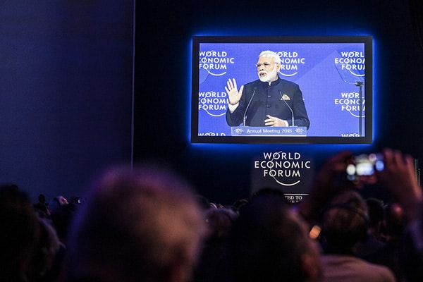 Big states, big business, troubled societies. Narendra Modi (Prime Minister of India) at the World Economic Forum 2018. Photo: World Economic Forum (CC BY-NC-SA 2.0).