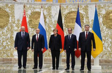Leaders of Belarus, Russia, Germany, France and Ukraine at the 11–12 February summit in Minsk. Photo: Kremlin.ru (Wikimedia Commons / CC BY 3.0). Elcano Blog