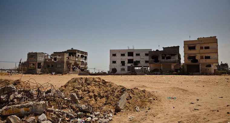 Edificios destruidos en la franja de Gaza (Palestina). Foto: Marius Arnesen / CC BY-SA 3.0 NO