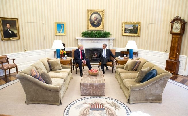 Encuentro entre Barack Obama y Donald Trump en el Despacho Oval (10/11/2016). Foto: The White House / Pete Souza. Blog Elcano