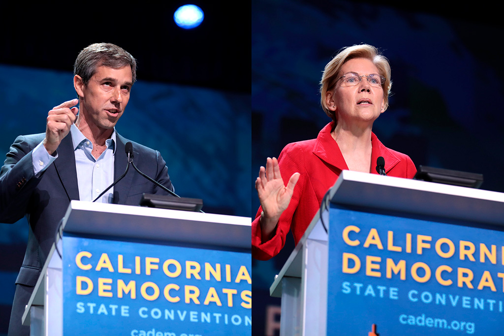 Beto O’Rourke y Elizabeth Warren, precandidatos del Partido Demócrata en la convención de San Francisco (junio de 2019). Fotos: Gage Skidmore (CC BY-SA 2.0) . Blog Elcano
