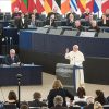 El papa Francisco durante su discurso ante la sesión plenaria del Parlamento Europeo (noviembre de 2014) Foto: © European Union 2014 - European Parliament (CC BY-NC-ND 2.0). Blog Elcano