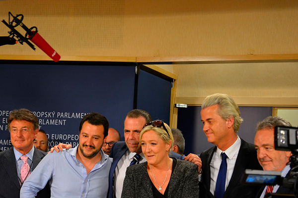 Líderes de partidos europeos de extrema derecha en Bruselas (2014). Foto: Euractiv.com (CC BY-NC-SA 2.0)