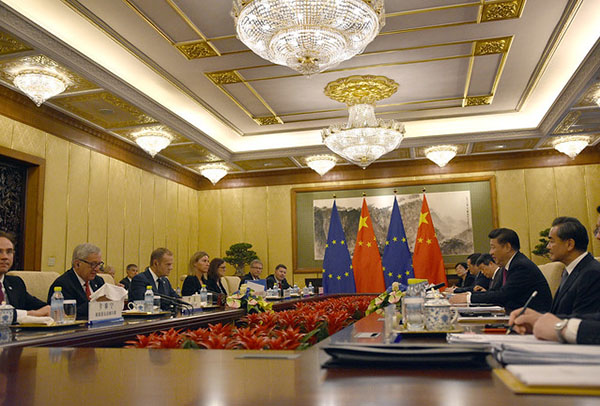 Roundtable meeting at Diaoyutai State Guest House for the 18th EU-China Summit in Beijing in July 12, 2016. Photo: European External Action Service,EEAS. (CC BY-NC 2.0)