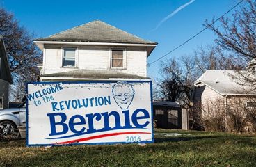 Mural en favor de Bernie Sanders en Des Moines, capital de Iowa. Foto: Phil Roeder / Flickr