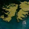 Satellite image of Falkland Islands in November 1999. Cropped image, original taken from NASA's Visible Earth