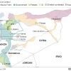 Mapa sobre el control del territorio en Siria (23/2/2016). Créditos: ISW-BBC. Blog Elcano