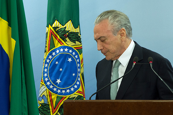Michel Temer ayer en una rueda de prensa en Brasilia. Foto: Lula Marques/Agência PT