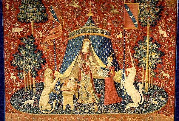 "The Lady and the unicorn Desire” by Unknown - À mon seul Desir. Licensed under Public Domain via Wikimedia Commons. Elcano Blog