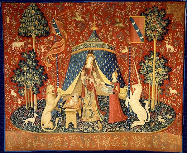 “La dama y el unicornio del deseo”. Autor desconocido - À mon seul Desir. Licencia de dominio público vía Wikimedia Commons. Blog Elcano