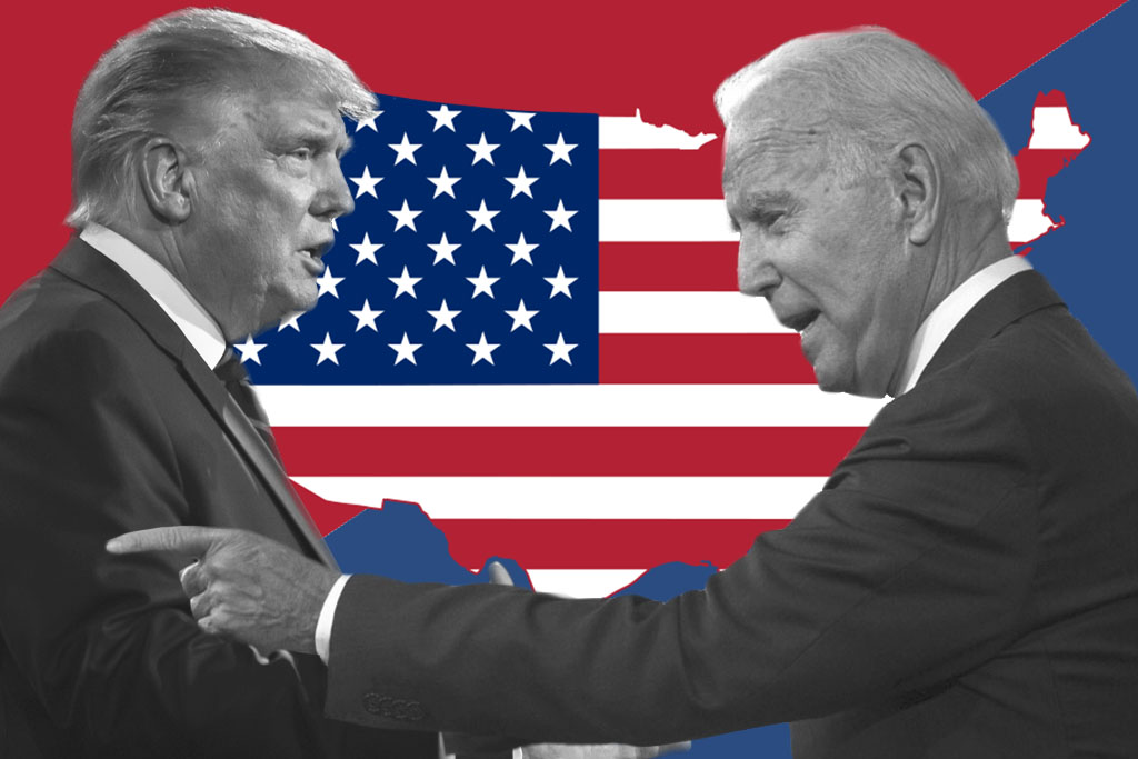 US Elections 2020: Donald Trump and Joe Biden. Image: Emma Muñoz Descalzo / ©Real Instituto Elcano.