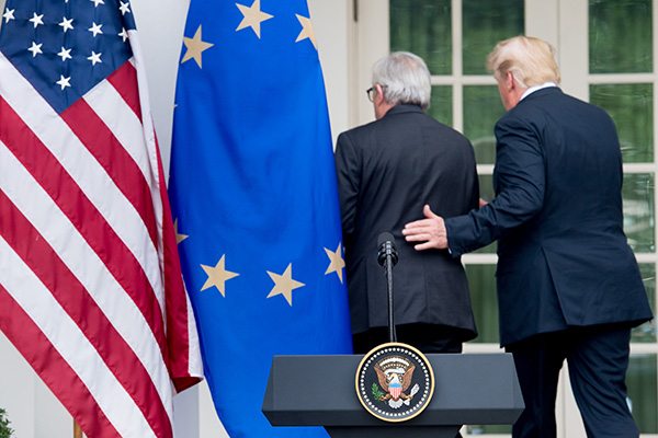 Jean-Claude Juncker and Donald Trump at the White House last July. Photo: Etienne Ansotte / EC / © European Union, 2018